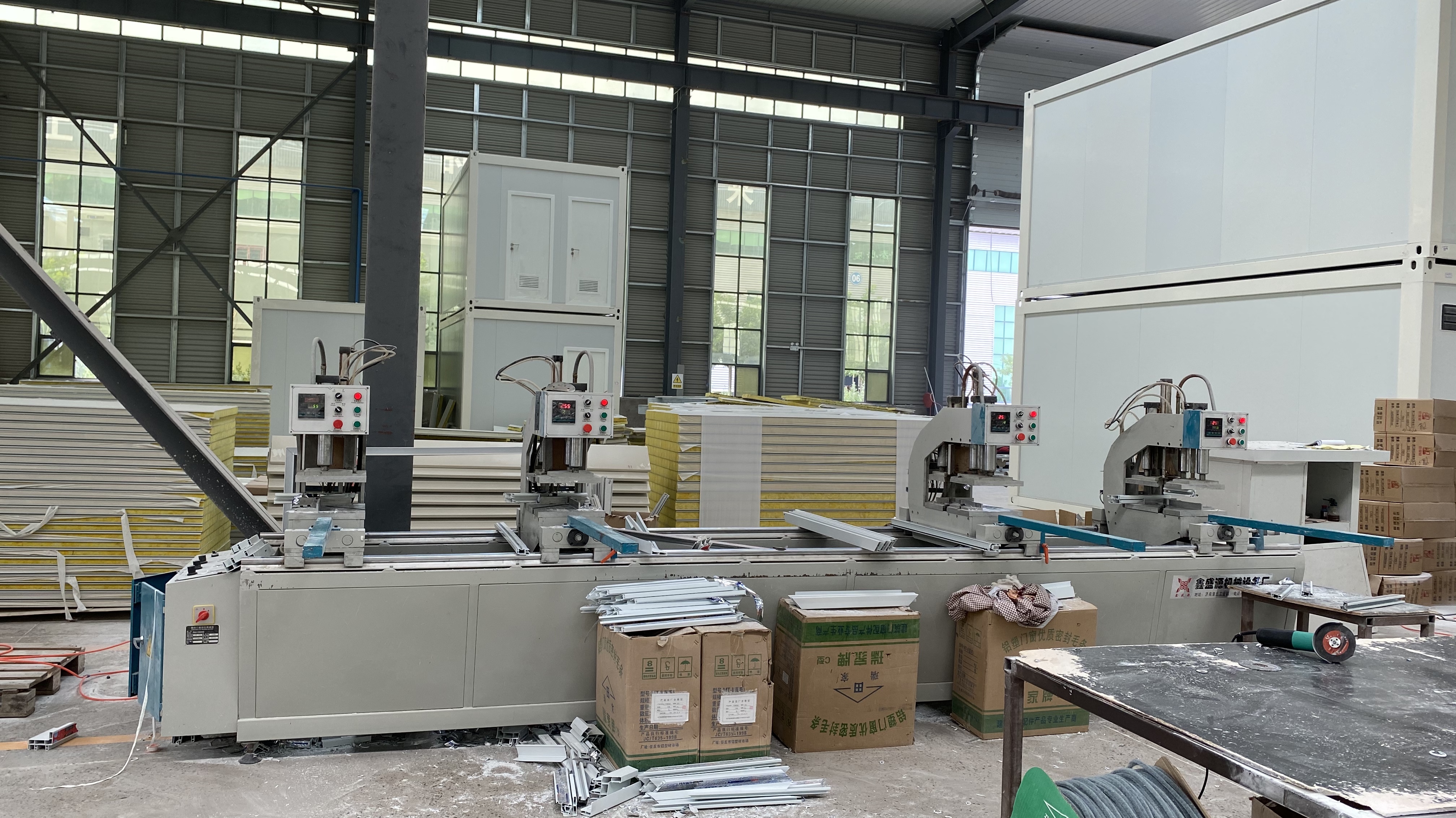manufacturing facility used in building double shipping container home