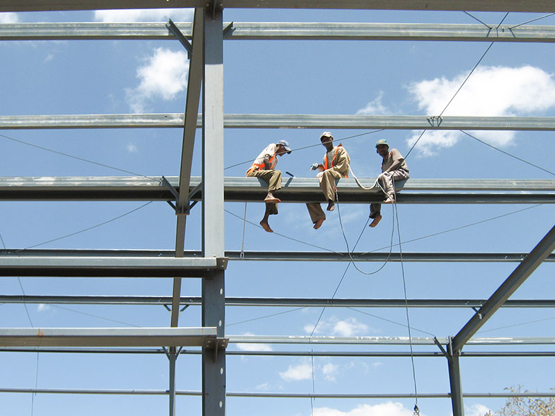 steel frame warehouse construction